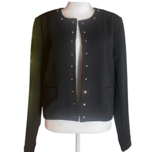 NWT Michael Kors Black Jacket With Gold Stud Detail. Size Large